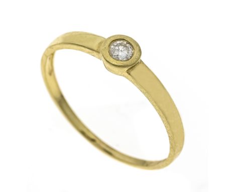 Brillant-Ring GG 585/000 mit einem Brillanten 0,10 ct W/SI-PI, RG 58, 1,4 g
