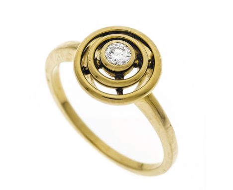 Brillant-Ring GG 750/000 mit einem Brillanten 0,14 ct W/VS-SI, RG 56, 4,7 g