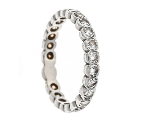 Eternity-Ring Platin, ungest., gepr., mit 23 Brillanten, zus. 1,0 ct get.W-l.get.W/SI-PI, RG 55, 3,0 g