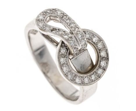 Design Diamant-Ring WG 585/000 mit 33 Achtkant-Diamanten, zus. 0,33 ct W/VS-SI, ein Stein fehlt, RG 56, OTC gestempelt, 4,9 g