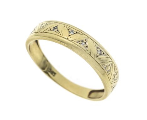 Diamant-Ring GG 585/000 mit 4 Achtkant-Diamanten, zus. 0,008 ct W/SI-PI, RG 53, 1,4 g