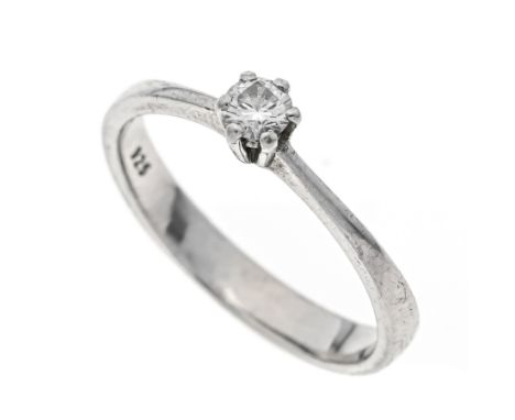 Ring Silber 925/000 mit einem Brillanten 0,16 ct W/SI, punz., RG 54, 1,7 g