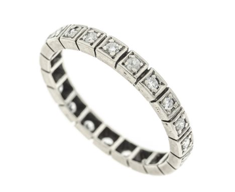 Eternity-Brillant-Ring WG 585/000 mit 21 Brillanten, zus. 0,21 ct l.get.W/PI, RG 55, 2,5 g