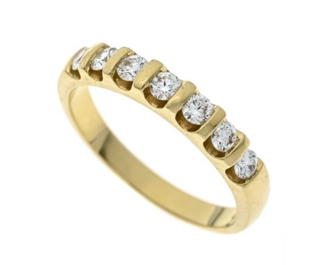 Memory-Ring GG 585/000 mit 7 Brillanten, zus. 0,48 ct W/VS-SI, RG 56, 3,7 g