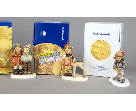 Konvolut aus 3 Hummelfiguren, Goebel, darunter: Ein Stern für dich, Limited Edition No. 7.068 von 7.500, 2005, sign., polychr