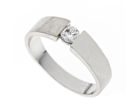 Fa. Christ Brillant-Solitär-Ring WG 585/000 in Spannring-Optik mit einem Brillanten 0,20 ct W/Lupenrein (gestempelt), RG 54, 