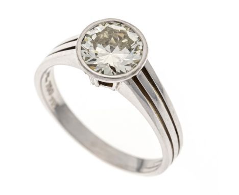 Altschliff-Diamant-Ring WG 750/000 und Platin mit einem Altschliff-Diamanten 1,85 ct l.get.Weiß - get.Weiß+ (J-K)/Lupenrein-V