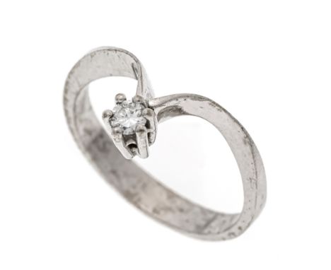 Brillant-Solitär-Ring WG 750/000 mit einem Brillanten 0,07 ct l.get.W/VS-SI, RG 54, 3,4 g