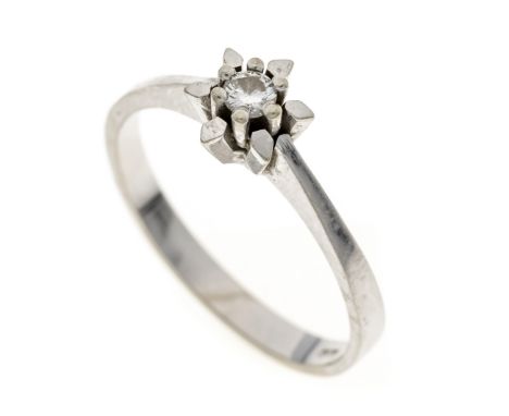 Brillant-Ring WG 585/000 mit einem Brillanten 0,10 ct W/VS, RG 56, 2,7 g