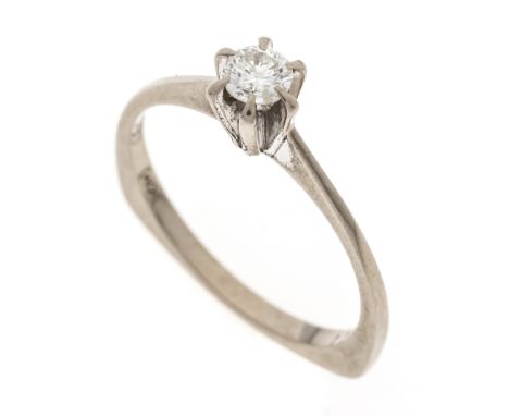Brillant-Ring WG 750/000 mit einem Brillanten 0,22 ct W/PI1, RG 55, 2,8 g