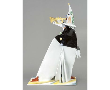Pausenclown, Meissen, Entwurf Peter Strang, Momogrammsigne, Dresden 1936-2022, deutscher Plastiker, 1973-2001 künstlerischer 
