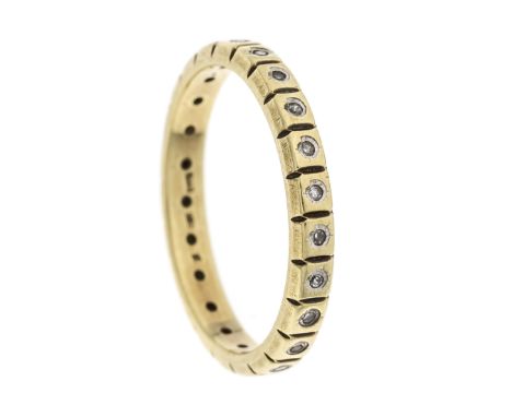Eternity-Ring GG/WG 585/000 mit 23 Achtkant-Diamanten, zus. 0,115 ct (gestempelt) W/SI, RG 54, 3,1 g