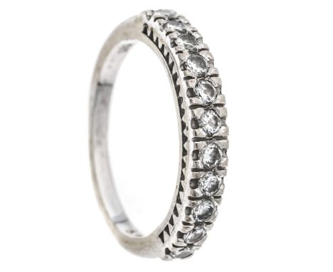 Brillant-Ring WG 585/000 mit 11 Brillanten, zus. 0,49 ct (punziert) W/VS-SI, RG 52, 2,8 g