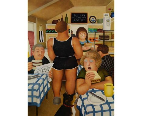 ARR Beryl Cook (1926-2008) Elvira's Cafe, signed lower right, numbered 33/850 lower left, lithograph, published by Alexander 