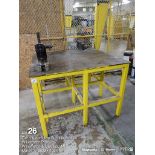 4 x 4 steel welding table with vice and arbor press
