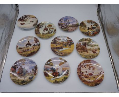 A quantity of Royal Worcester Thelwell Ponies wall plates:  The Water Jump, Please Dig Me Out and the Rodeo, etc.