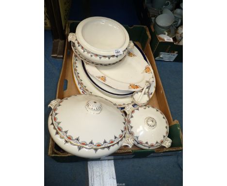 A small quantity of Fenton china to include two vegetable dishes and another smaller one, together with ladle, dinner plate, 