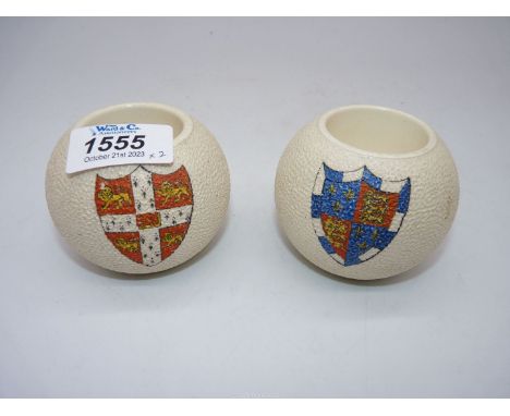 A pair of Carltonware heraldic match strikers, circa 1920's, 65cm high.