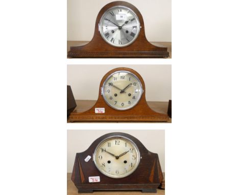 Three manual wind mantle clocks