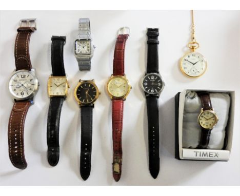 A silver bangle, three Sekonda quartz wristwatches and other items