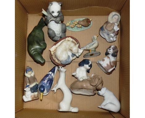 Lladro figurines, 'Model of an Otter' made in USSR, Nao models, etc.