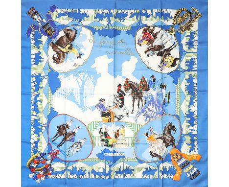 HERMÈS Seidencarré "FERIA DE SÉVILLE", by Hubert de Watrigant, Entwurf erstmals erschienen 1996. Akt. NP.: 495,-€. 100% Seide