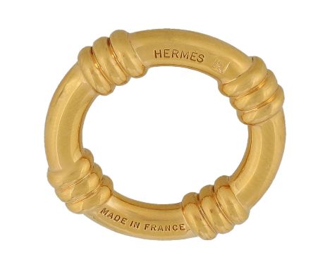 HERMÈS VINTAGE Tuchring. Vergoldetes Modell. Gebrauchsspuren vorhanden. Durchmesser: ca. 2 cm. | HERMÈS VINTAGE scarf ring. G