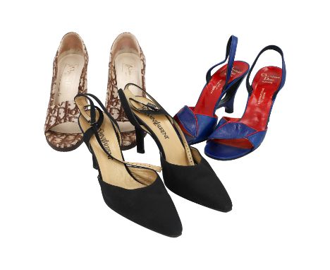 CHRISTIAN DIOR und YVES SAINT LAURENT VINTAGE Pumps-Konvolut, Gr. 37,5/38. Zwei CHRISTIAN DIOR Modelle und ein YVES SAINT LAU