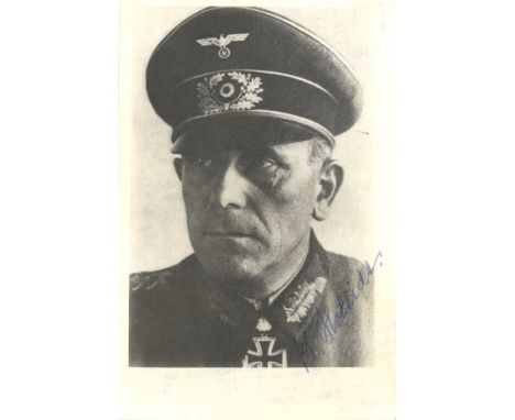 HOLLIDT KARL-ADOLF: (1891-1985) German General and Commander of World War II, Knight's Cross winner with Oak Leaves. Signed 4