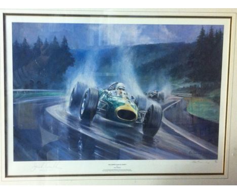 BRABHAM JACK: (1926-2014) Australian Motor Racing Driver, Formula One World Champion 1959, 1960 & 1966. Signed colour 23 x 16