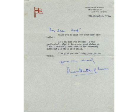 WORLD WAR II: Small selection of A.Ls.S. and T.Ls.S. by various Allied Leaders of World War II comprising Louis Mountbatten (