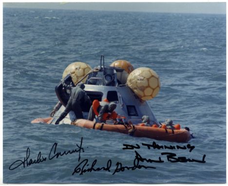 APOLLO XII: Signed colour 10 x 8 by the three crew members of Apollo XII individually, comprising Charles Conrad (1930-1999, 