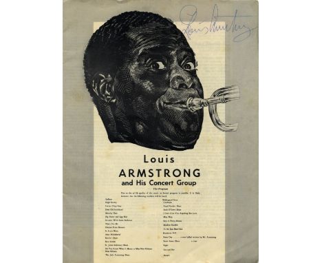 ARMSTRONG LOUIS: (1901-1971) American Jazz Trumpeter. A vintage printed large 4to concert programme for a performance by Loui