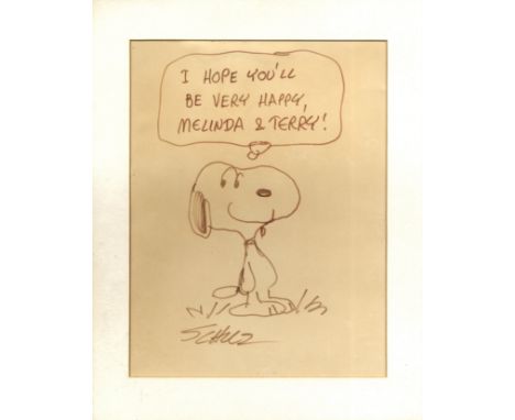 SCHULZ CHARLES M.: (1922-2000) American Cartoonist, creator of the Peanuts comic strip. An excellent original signed 8.5 x 11