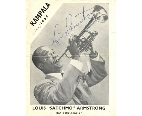 ARMSTRONG LOUIS: (1901-1971) American Jazz Trumpeter. A vintage signed printed 4to programme for a concert by Armstrong and h