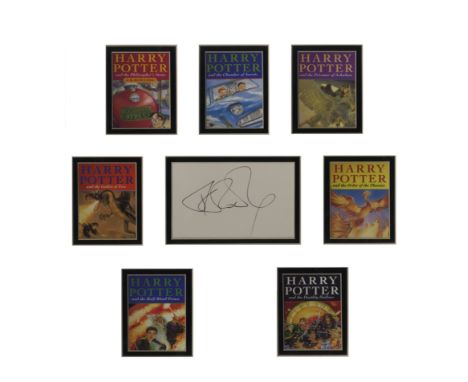 ROWLING J. K.: (1965-    ) British Author of the Harry Potter books. Black ink signature ('J K Rowling') on a white card, mat
