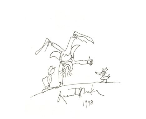 BLAKE QUENTIN: (1932-    ) English Illustrator & Cartoonist. A good, original black pen and ink drawing signed by Blake, on a