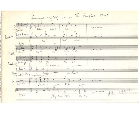 BLISS ARTHUR: (1891-1975) English Composer & Conductor. An amusing A.M.Q.S., with his initials A. B., one page (manuscript pa