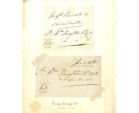 GEORGE IV: (1762-1830) King of the United Kingdom 1820-30. Signed Free Front envelope panel, addressed in the King's hand to 