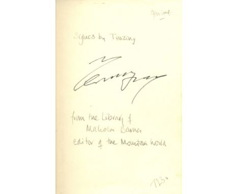 NORGAY TENZING: (1914-1986) Nepalese Indian Sherpa Mountaineer, the first man, with Edmund Hillary, to reach the summit of Mo