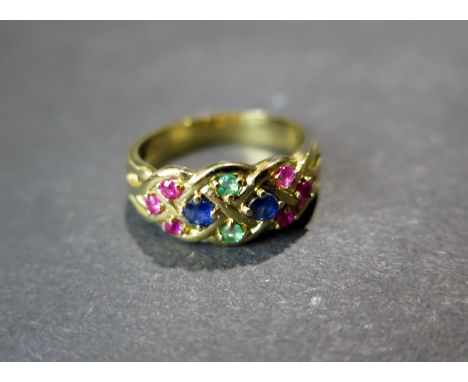 A 9ct gold multi stone dress ring - Size R - Weight approx. 4.5gms
Condition report: Good overall condition, minor wear