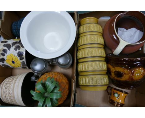 A Mixed Collection of Ceramics to include a West German Vase, Pineapple Ice Bucket, Royal Winton large White Planter etc. (2 