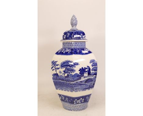 Spode Tower Pattern Lidded Temple Jar. Height: 38.5cm 