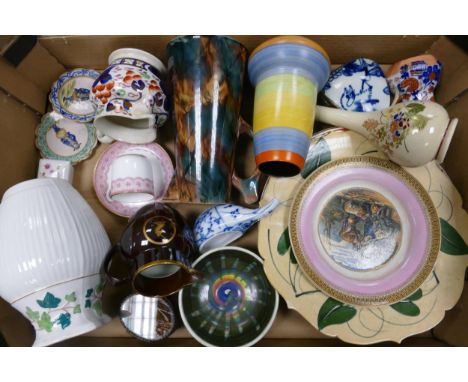 A Mixed Collection of Ceramic items to include 19th Centuy Blue Onion Pap Boat, Worcester Coffee Can and Saucer, Wedgwood Maj