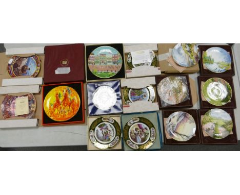 A collection of decorative wall plates to include Royal Doulton The Falconer, D- Day- V.E day, Winning Colours, 4th July, The