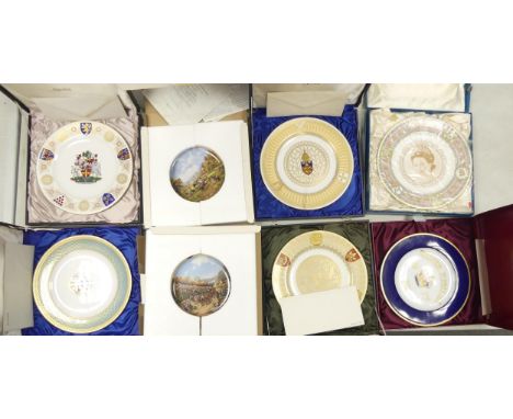 A collection of Spode decorative wall plates to include Princess Margaret 50th Birthday, Lincoln Cathedral, Chichester, Ripon