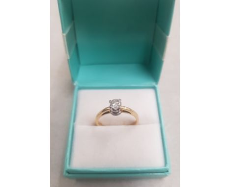 18ct Gold Solitaire Diamond Ring 3.6g 