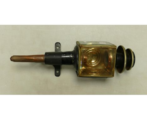 Victorian Oil Lamp together with mounting bracket. Height: approx. 50cm 