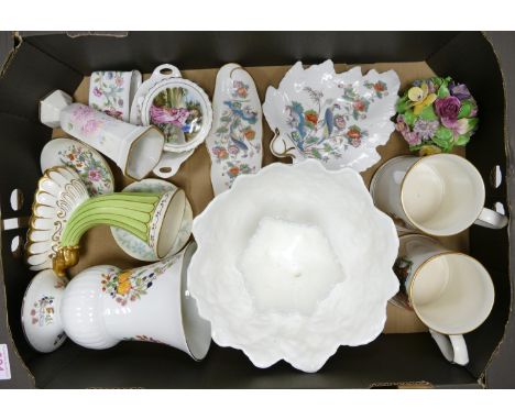 A Mixed Collection of Ceramic Items to include Coalport Coutnry Ware Fruit Bowl and Cache Pot, Aynsley Somerset vase, Aynsley