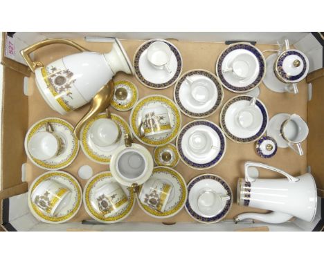 Noritake Kokura coffee set comprising coffee pot, six cups and saucers, milk jug and sugar bowl together with a Japanese yell